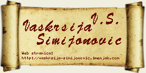 Vaskrsija Simijonović vizit kartica